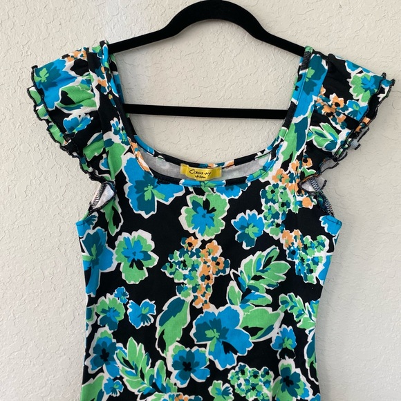 NWT Circus NY by Sam Edelman Black and Blue Floral Blouse, Sleeveless and light - Picture 2 of 5